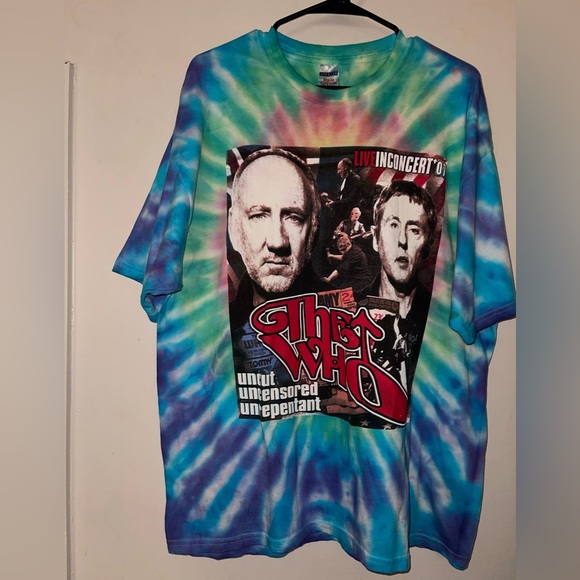 vintage Authentic The Who 2007Tye Dye UNisex Band Tee